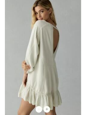 Daily Practice Anthropologie NWT Eldridge Ruffle-Hem Mini Dress, XL P Mint Green